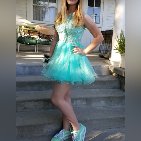 New Appliques Prom Dresses Short Tulle Homecoming Party Cocktail Gowns - Picture 11 of 14